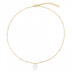 Collar Acero Mineral Collar Acero Mineral Nacar - Medalla Virgen María - 45+5 cm - Color Oro