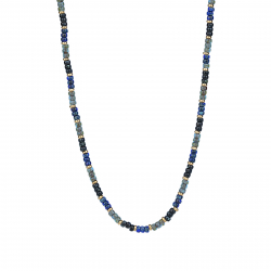 Steel Stones Necklaces Steel Necklace - Natural Sodalite Mineral - 40+5cm - Gold Color
