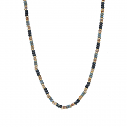 Steel Stones Necklaces Steel Necklace - Multi-Colored Natural Mineral - 40+5cm - Gold-Tone