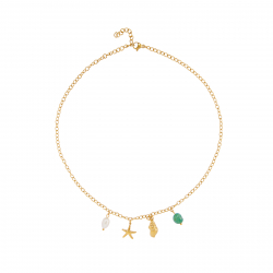 Collar Acero Mineral Collar Acero - Estrella y Concha - 40+5cm - Color Oro y Color Plata