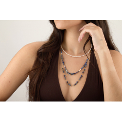 Steel Stones Necklaces Cultured Pearl Necklace - AAA+ quality - 38+5 cm - Gold color