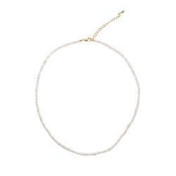 Steel Stones Necklaces Cultured Pearl Necklace - 2,5-3 mm - - AAA+ quality - 38+5 cm - Gold color