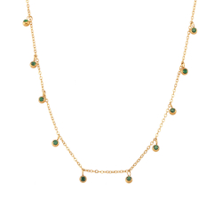 Steel Zircon Necklaces Zircon Steel Necklace - 2,5 mm - 36+4 cm - Colour Gold