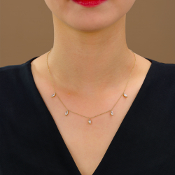 Collar Acero Circonita Collar Acero - Marquisse Circonita  40+5 - Color Oro y Color Plata