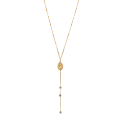 Collar Acero Circonita Collar Acero Circonita - Rosario - 47+6cm - Color Oro