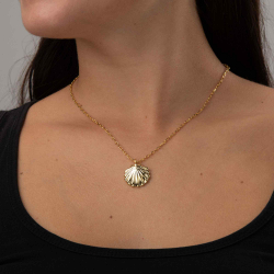 Bronze Necklaces Bronze Shell Necklace - 35+9cm - Gold Plated