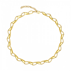 Collar Bronce Liso Collar Latón - Gota - 38 + 5 cm - Color oro y Color Latón