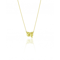 Collar Bronce Liso Collar Bronce - Flor -  38+5 cm - Bañado Oro y Bronce