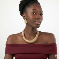 Collar Bronce Liso Collar Muelle Liso - Corte de Diamante - 37 + 5 cm - Bañado Oro