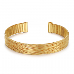 Bronze Necklaces Plain Rigid Choker - Adjustable - Gold Plated