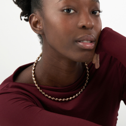 Collar Bronce Liso Choker Liso Rígido - Espiral  - Bañado Oro