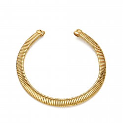 Bronze Necklaces Plain Rigid Choker - Adjustable - Gold Plated