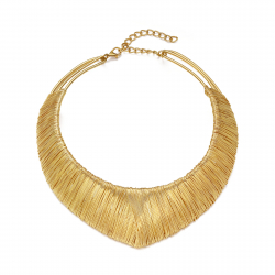 Bronze Necklaces Plain Rigid Choker - Threads - Adjustable - Gold Plated