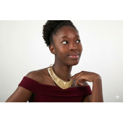 Collar Bronce Liso Choker Liso Rígido - Hilos - Ajustable  - Bañado Oro