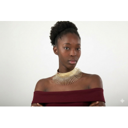 Collar Bronce Liso Plain Choker - Rays - 65 cm - Gold Color