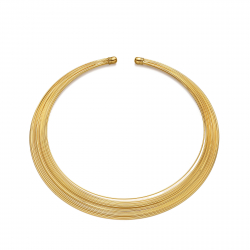 Bronze Necklaces Plain Rigid Choker - Threads - Adjustable - Gold Plated