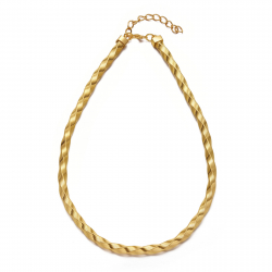 Halsketten Glatte Bronze Glattes Spiralhalsband - Dehnbar - 40 + 7 cm - Vergoldet