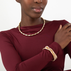 Collar Bronce Liso Collar Espiral Liso - Estirable - 40 + 7 cm - Bañado Oro