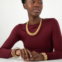 Collar Bronce Liso Collar Espiral Liso - Espiral - 45 + 8 cm - Bañado Oro