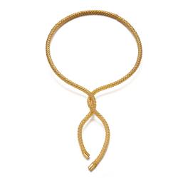 Bronze Necklaces Plain Rigid Choker - Knot - 21 cm - Gold Plated