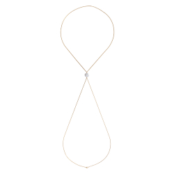 Cadena Cuerpo Acero Mineral Cadena Cuerpo Acero - Perla 14mm - Bañado Oro