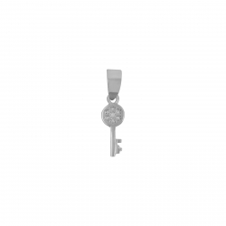 Silver Pendants Silver Pendant - Key 12mm - Rhodium Silver