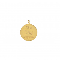 Silver Pendants Colgante Plata - Make Things Happen 20mm - Bañado Oro