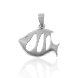 Pendentifs Argent Lisse Pendentif - Poisson 14x19 mm