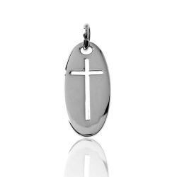 Silver Pendants Pendant - Cross Sheet - 10*20mm