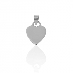 Silver Pendants Pendant - Smooth Heart - 13mm