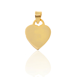 Silver Pendants Pendant - Smooth Heart - 15mm