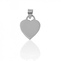 Silver Pendants Pendant - Smooth Heart - 15mm
