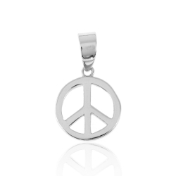 Silver Pendants Pendant - Peace Symbol - 10mm