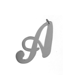 Pendentifs Argent Lisse Pendentif - Lettre - 24 mm