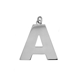 Pendentifs Argent Lisse Pendentif - Lettre - 20 mm