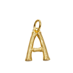 Silver Pendants Silver Pendant - Letter - 15mm - Gold Plated and Rhodium Silver