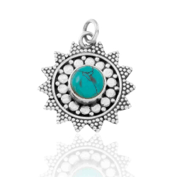 Pendentifs Argent Minéral Pendentif Minéral - Soleil 17 mm - Min 6 mm