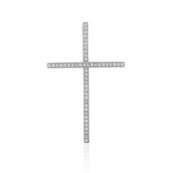 Silver Zircon Pendants Zirconia Pendant - Cross 40* 26mm