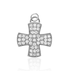 Anhänger Silber Zirkonia Anhänger Zirkonia - Kreuz 20 x 20 mm