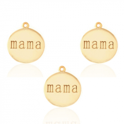 Silver Charms Plate Charm - Mama 12mm