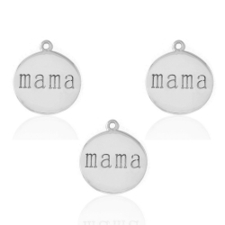 Silver Charms Plate Charm - Mama 12mm