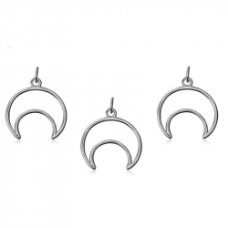 Silver Charms Charm - Moon 14mm