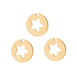 Silver Charms Charm - Star Plate 12mm