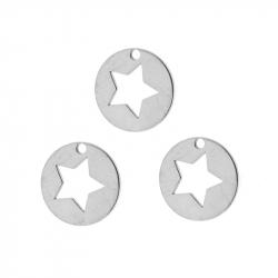 Silver Charms Charm - Star Plate 12mm