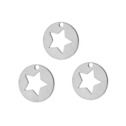 Charm Plata Lisa Charm - Placa Estrella 12mm