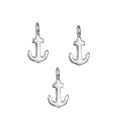 Charm Glattes Silber Charm - Anker 9 x 6 mm