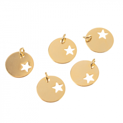 Silver Charms Charm - Star Plate 12mm