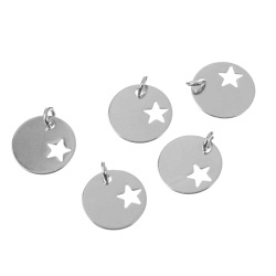 Charms Argent Lisse Charm - Plaque Étoile 12 mm