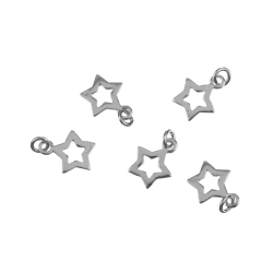 Charms Argent Lisse Charm - Étoile 6x6 mm