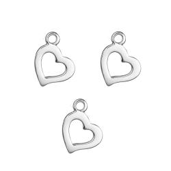 Charm Glattes Silber Charm - Herz 7 mm